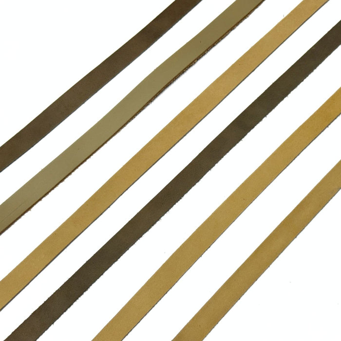 6 Pack Cowhide Leather Strips - Assorted Cream Colors