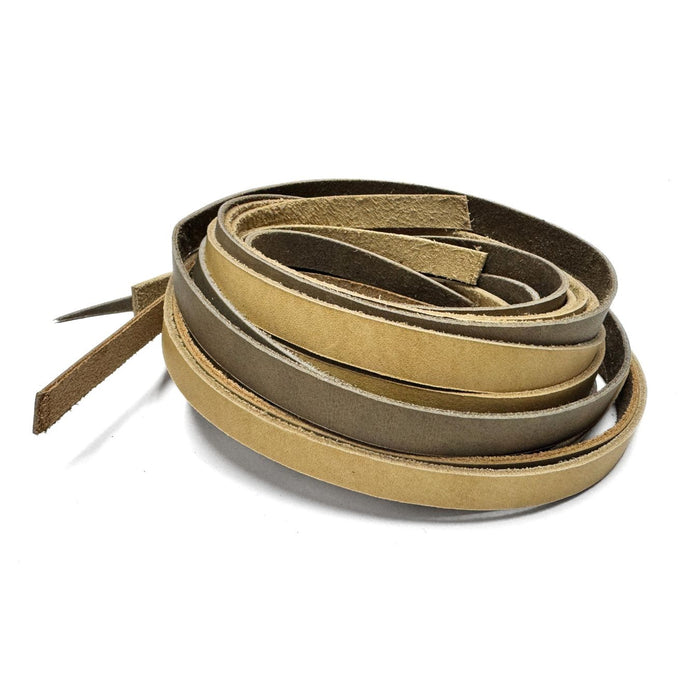 6 Pack Cowhide Leather Strips - Assorted Cream Colors