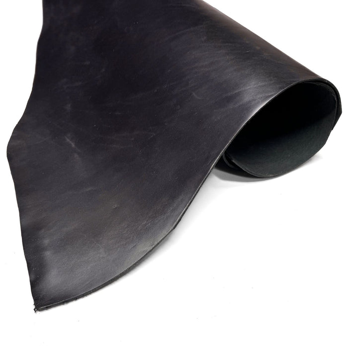 Black Double Shoulder Vegetable Leather Hide - A Grade - 8-9 oz - Medium, Large, Extra Large