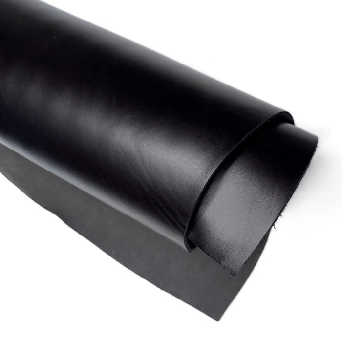 Black Double Shoulder Vegetable Leather Hide - A Grade - 8-9 oz - Medium, Large, Extra Large