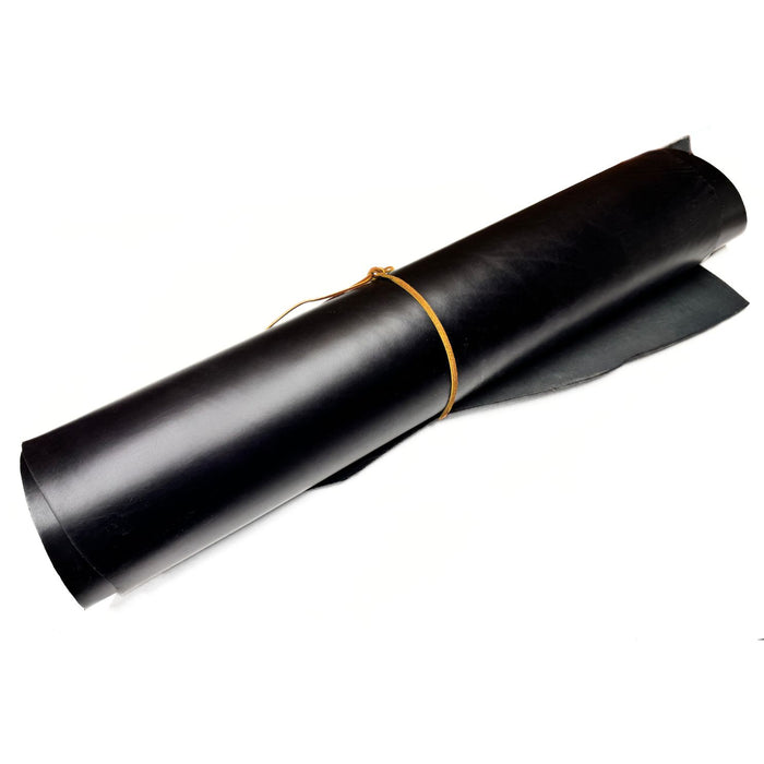 Black Double Shoulder Vegetable Leather Hide - A Grade - 8-9 oz - Medium, Large, Extra Large