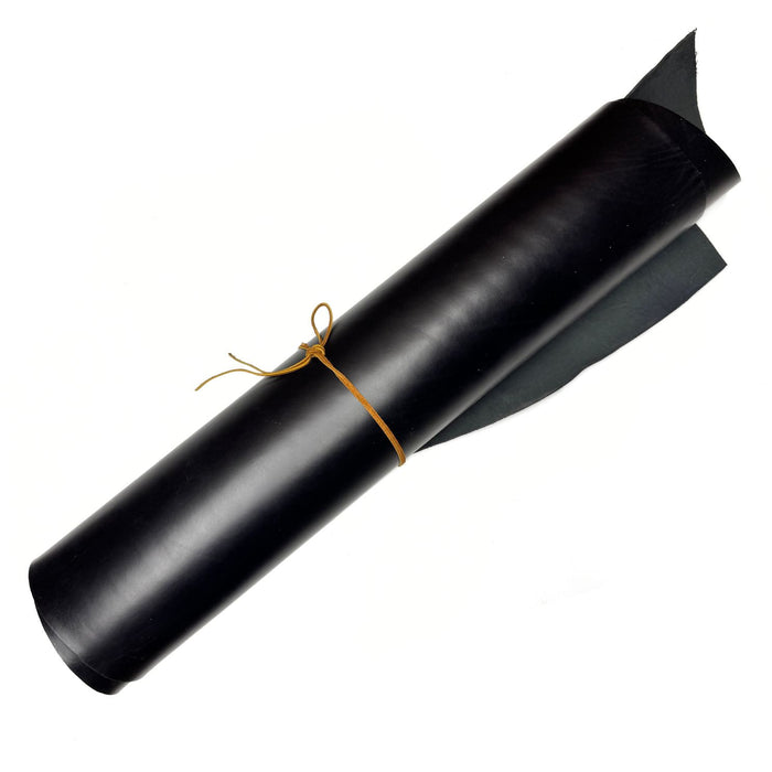 Black Double Shoulder Vegetable Leather Hide - A Grade - 8-9 oz - Medium, Large, Extra Large