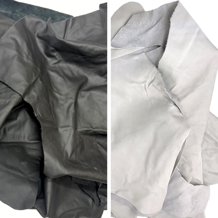 Jumbo Upholstery Pieces 3 oz Cowhide 5 lb Bag - All White or All Black