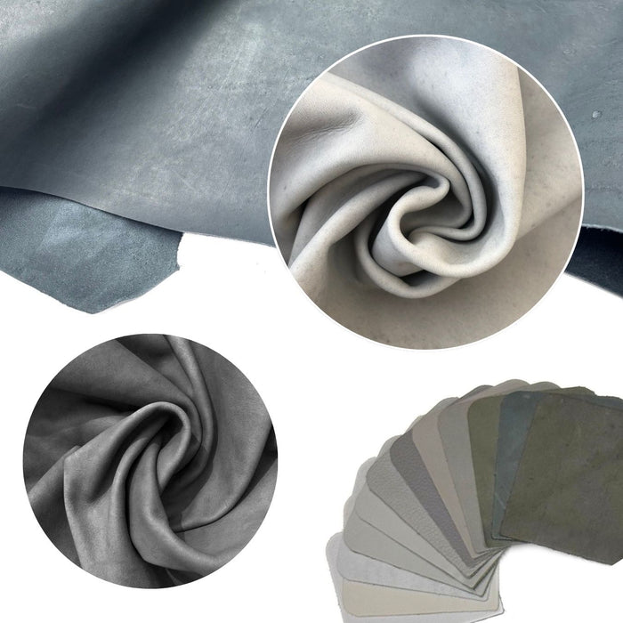 Assorted Gray Upholstery Hides - 2-4 oz. - 40-46 sq. ft.