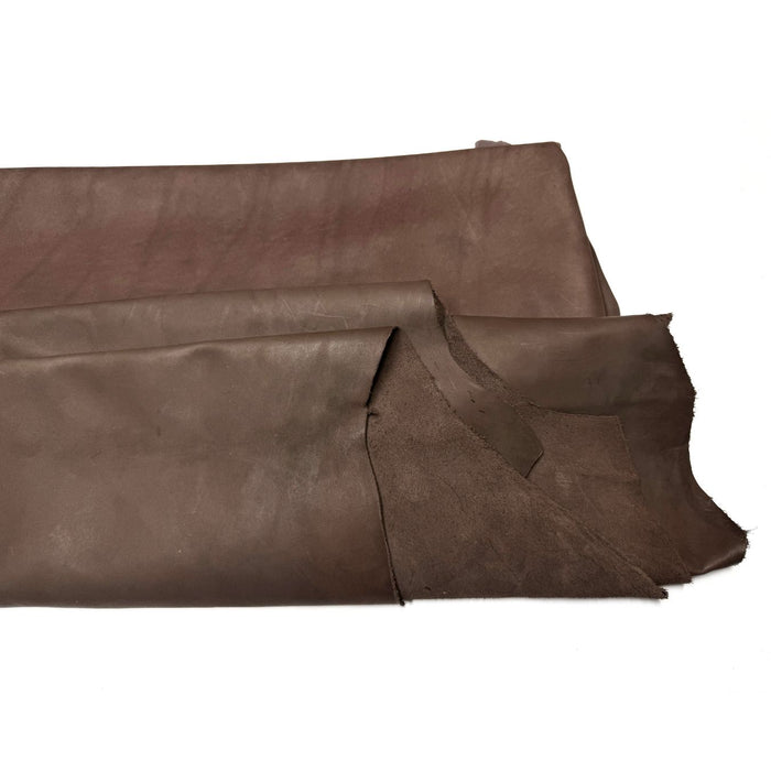Brown Upholstery Crust Leather - Large Full Hides - Extra Large Full Hides - Cowhide Die Cut Squares