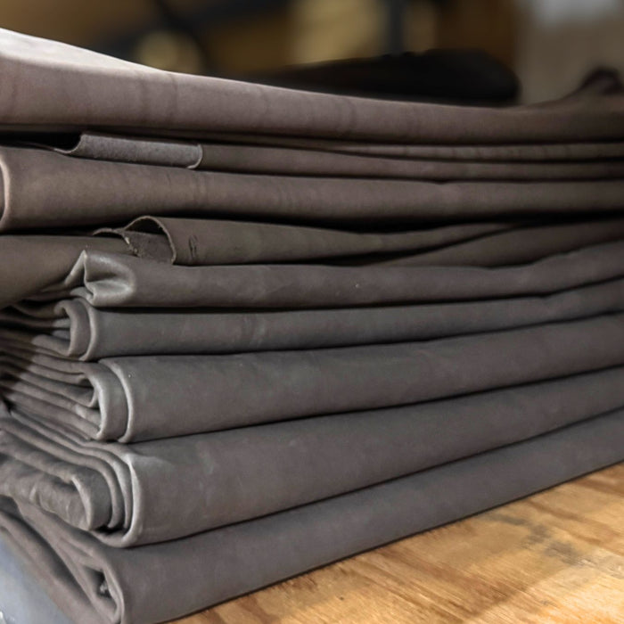 Brown Upholstery Crust Leather - Large Full Hides - Extra Large Full Hides - Cowhide Die Cut Squares