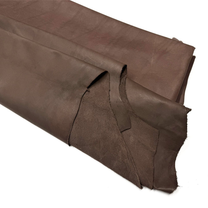 Brown Upholstery Crust Leather - Large Full Hides - Extra Large Full Hides - Cowhide Die Cut Squares