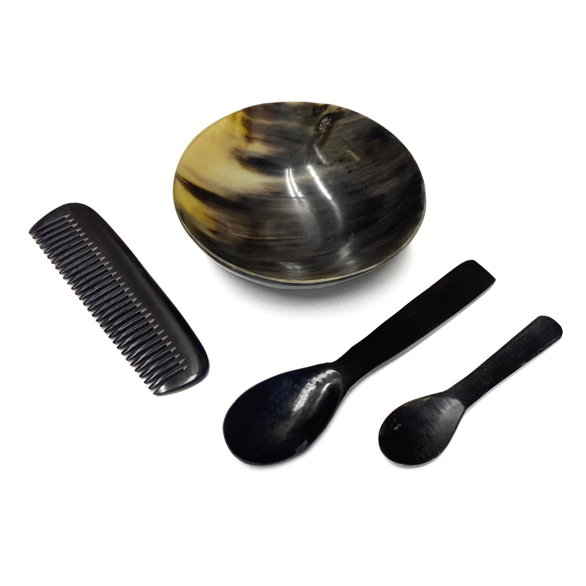 Natural Horn Accessories - Round Bowl - Spoons - Comb — Leather Unlimited