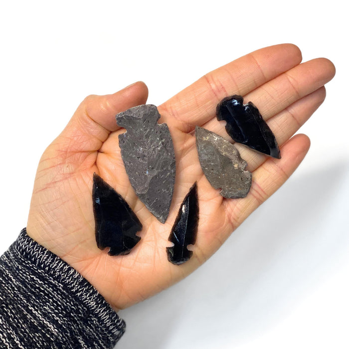 Economy Grade Arrowheads - Obsidian & Stone Assorted Arrowheads