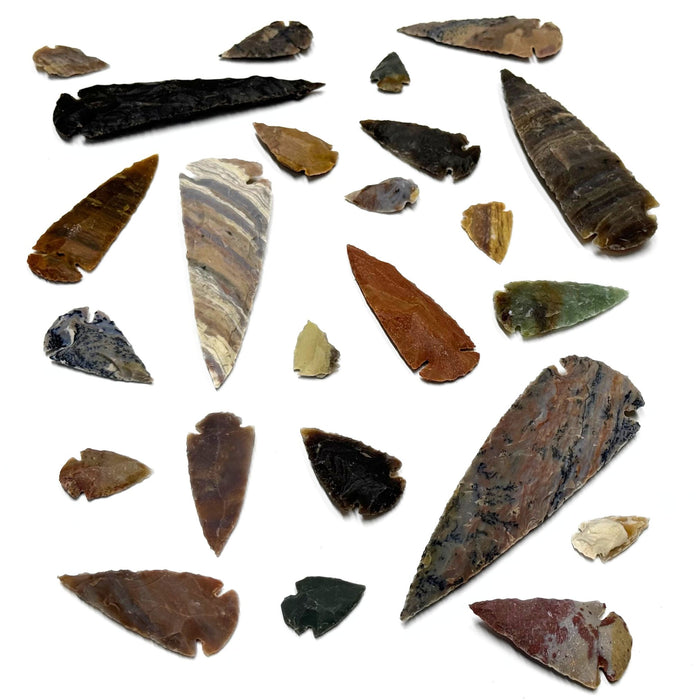 Hand Crafted Agate Arrowheads - Traditional Bow Making Arrowheads