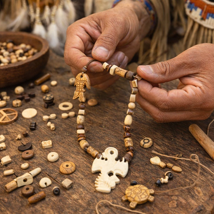 Assorted Bone Buttons, Beads, Spaces, and other Accessories