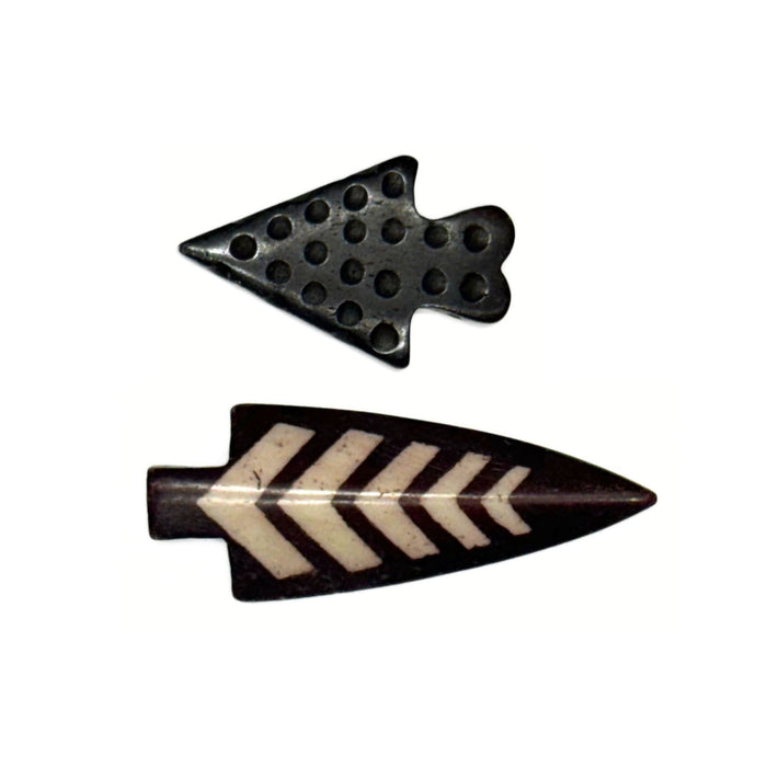 Bone Arrowheads - Native Craft Supplies - White - Black