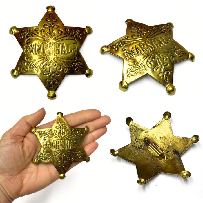 Large Wild West Brass Badges - Deputy US Marshal - Texas Ranger - Marshal
