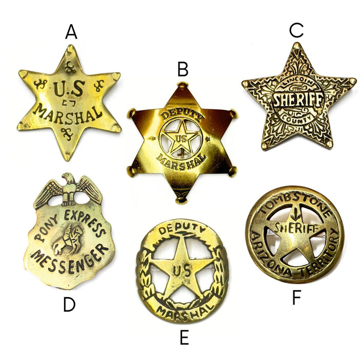 Medium Western Brass Badges