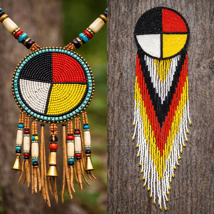 Beaded Rosette - Native American Style Craft Accessory