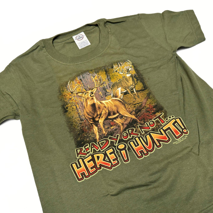 "Ready Or Not, Here I Hunt" Little Hunter Kid's T-shirt - Youth M - Youth XS