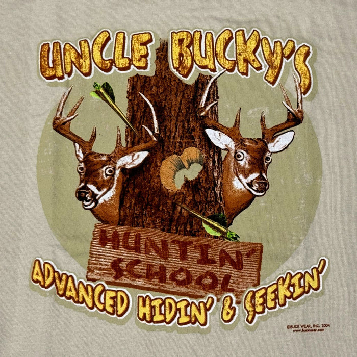 "Uncle Bucky's Huntin' School - Advanced Hidin' & Seekin" Little Hunter T-shirt - Youth L