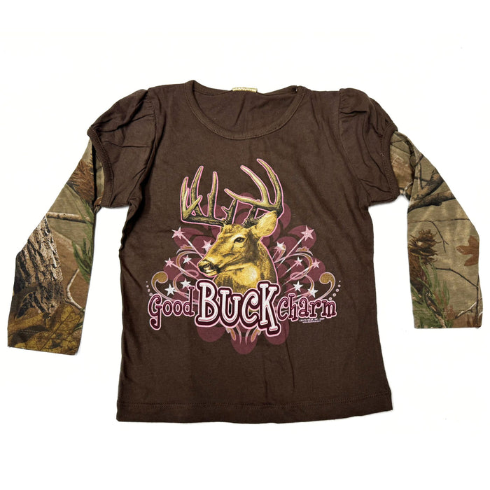 "Good Buck Charm" Little Hunter Girls T-shirt - Youth L - Youth M - Youth S - Youth XS