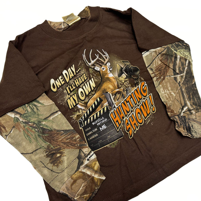 "One Day I'll Have My Own Hunting Show" Little Hunter Camo Long Sleeve T-shirt - Youth XS - Youth S - Youth M