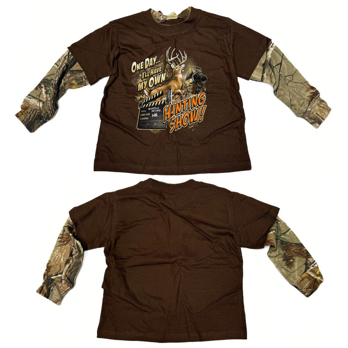 "One Day I'll Have My Own Hunting Show" Little Hunter Camo Long Sleeve T-shirt - Youth XS - Youth S - Youth M