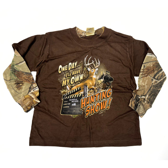 "One Day I'll Have My Own Hunting Show" Little Hunter Camo Long Sleeve T-shirt - Youth XS - Youth S - Youth M