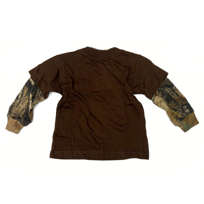 "My First ATV" Little Hunter Brown & Camo Long Sleeve Tshirt - 12 Months - 18 Months