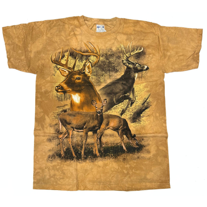 Whitetail Deer Nature T-shirt - Hand Dyed and Printed Tee with Wildlife Image