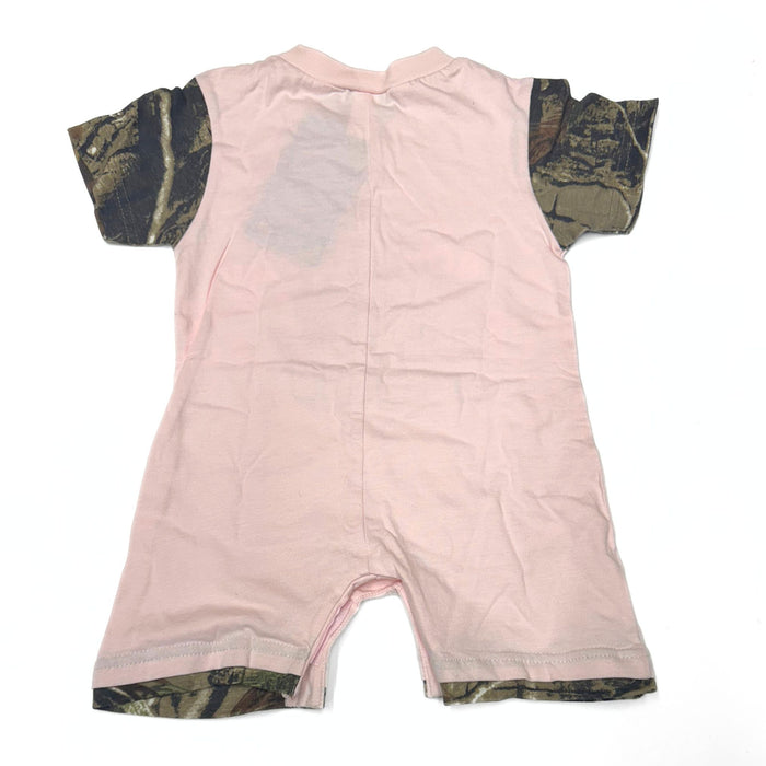 "Born to Hunt" Little Hunter Camo & Pink One Piece Short Sleeve Romper- 18 Months