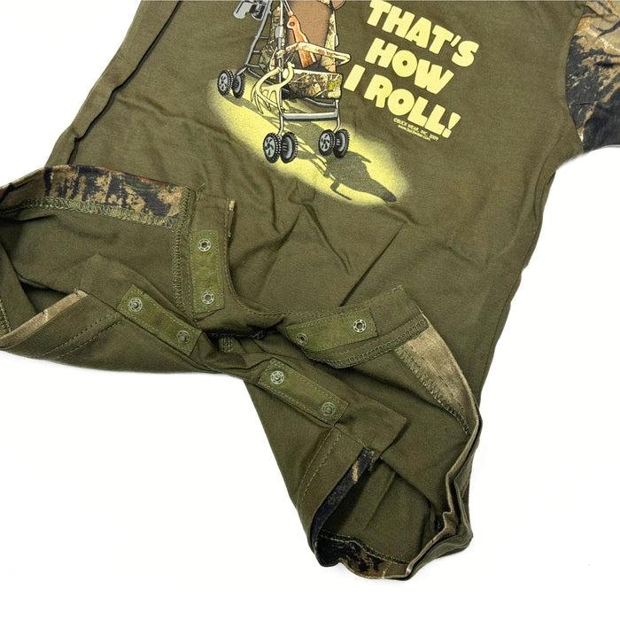 "That's How I Roll" Little Hunter Camo One Piece Short Sleeve Romper- 18 Months