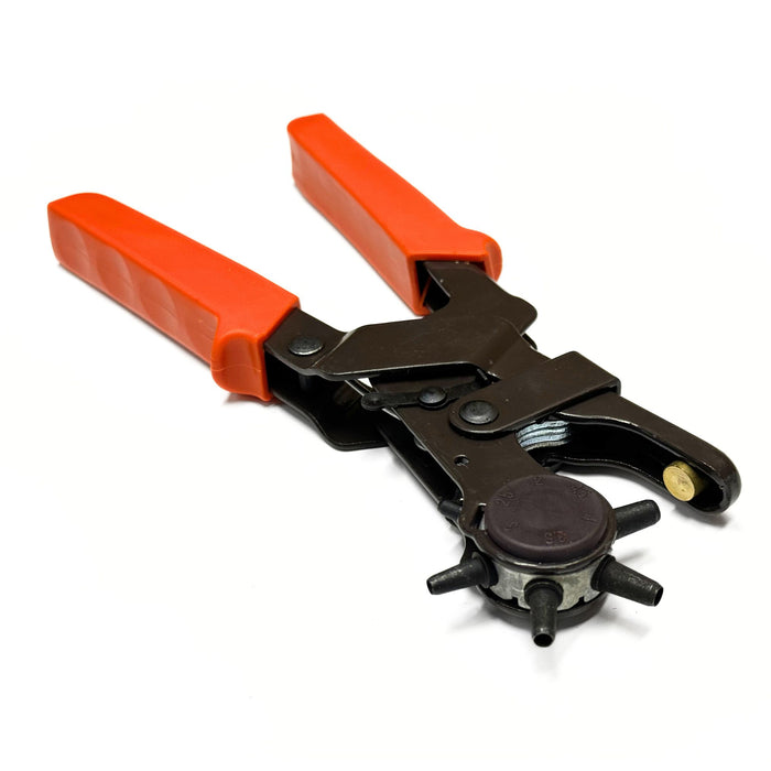 Heavy-Duty Revolving Leather Punch Plier - 6 Tube Leather Hole Cutter