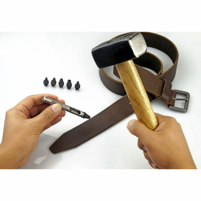 Mini Interchangeable Drive Punch Set Leather Craft Tool