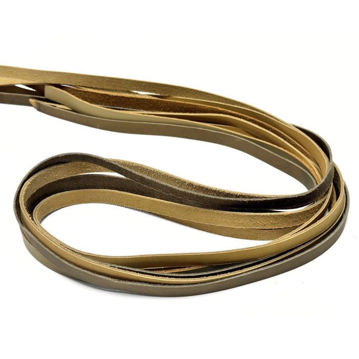 6 Pack Cowhide Leather Strips - Assorted Cream Colors