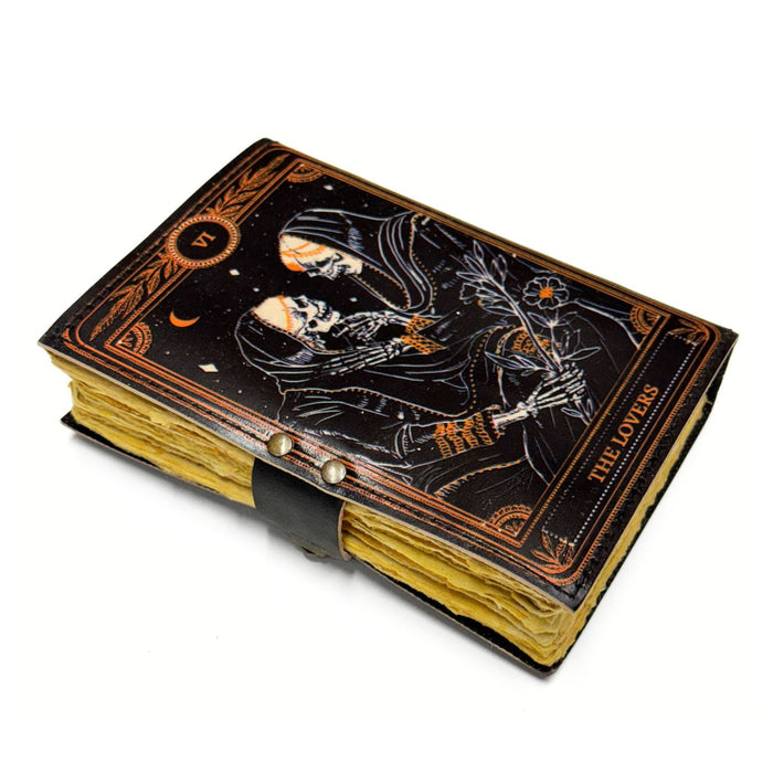 Vintage Leather Journal with Tarot Card Design