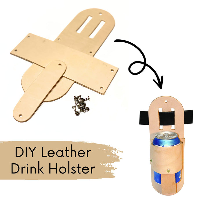 Drink Holder Leather Craft Kit - Belt Holster for Soda, Water, Pop - Make Your Own Beverage Waist Sling