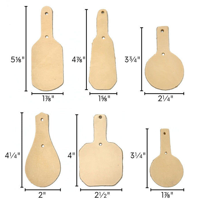 Oak Leather Key Tab Assortment Kit - 24 Piece Vegetable Leather Key Fob Craft Pack - Make Your Own Keychains