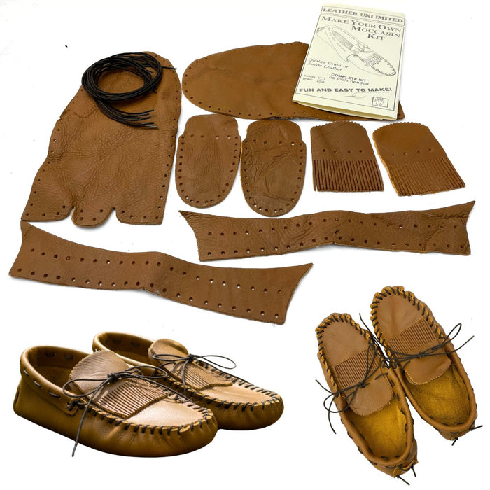 Make your own Moccasins - DIY Leather Moccasin Craft Project - Men - Women - Children - Infant - Handmade Moccasins Kit