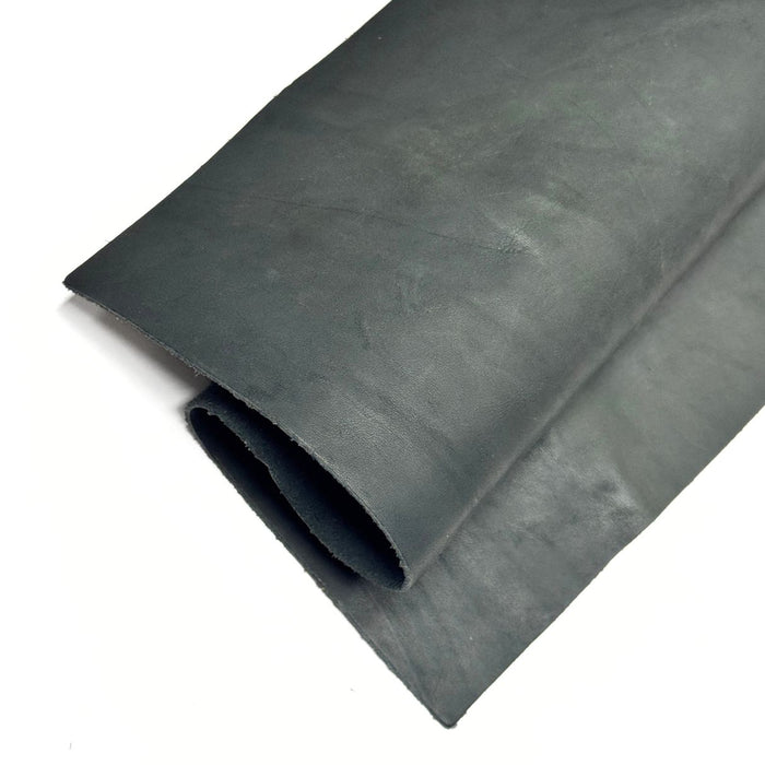 Dark Gray Upholstery Crust Leather - Large Full Hides - Extra Large Full Hides - Cowhide Die Cut Squares