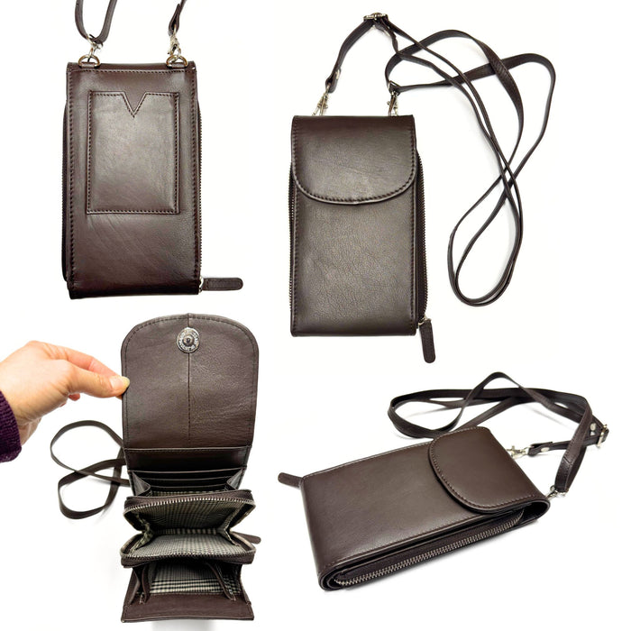 Cow Napa Leather Bag - Expandable Cellphone Wallet