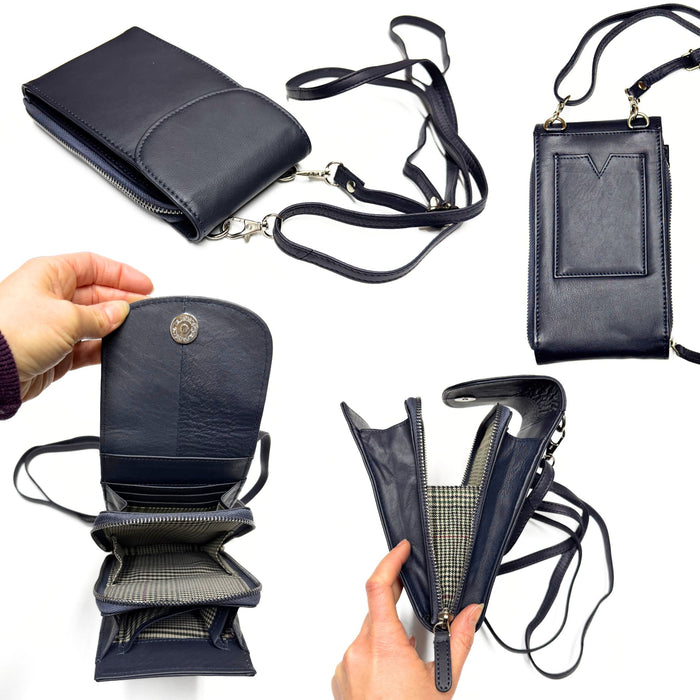 Cow Napa Leather Bag - Expandable Cellphone Wallet