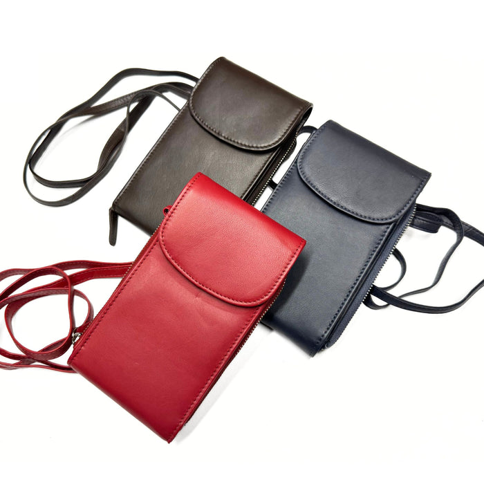 Cow Napa Leather Bag - Expandable Cellphone Wallet