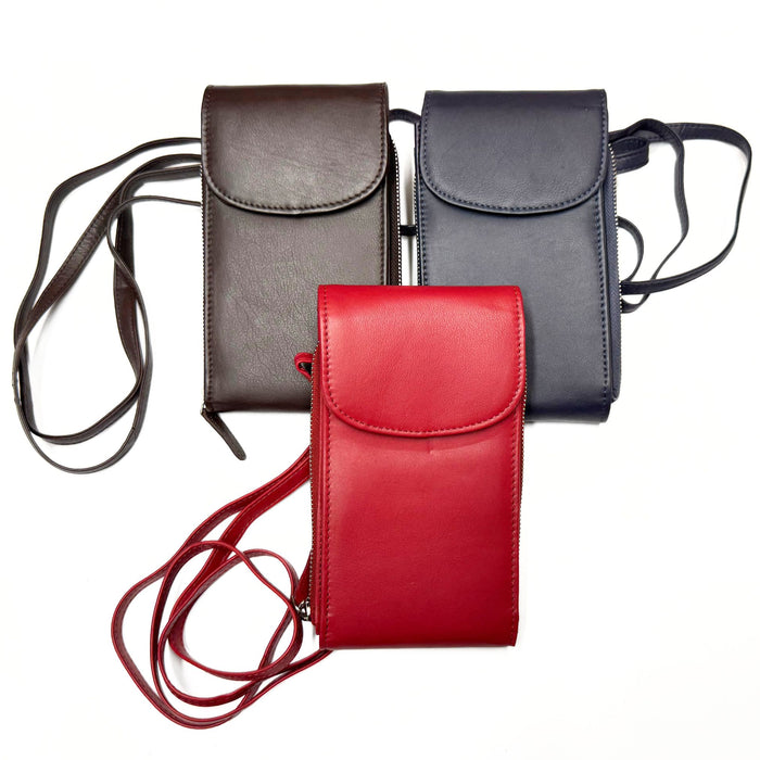 Cow Napa Leather Bag - Expandable Cellphone Wallet