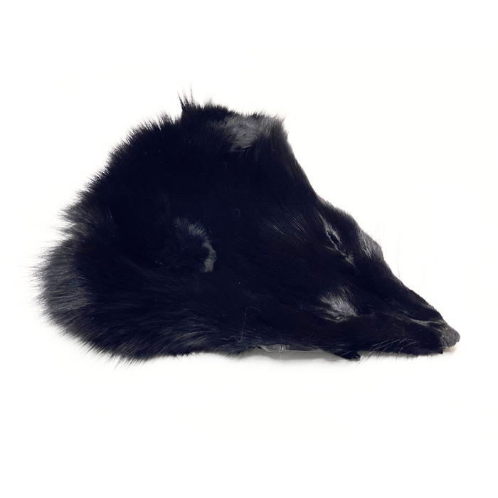 Authentic Black Fox Face - Genuine Fur Animal Face for Crafts and Costumes