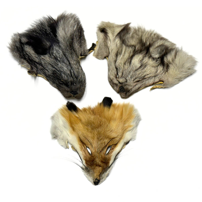 Authentic Classic Fox Face - Genuine Fur Animal Face for Crafts and Costumes