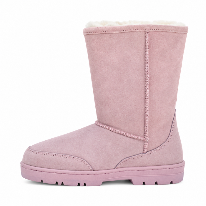 10" Light Pink Boots - Genuine Sheepskin Slip On Boots