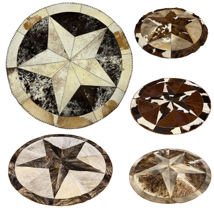 Hair on cowhide Accent Rug 5' Diameter