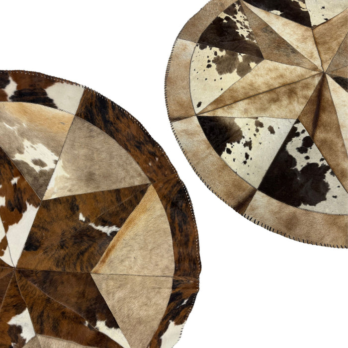 Hair on cowhide Accent Rug 5' Diameter