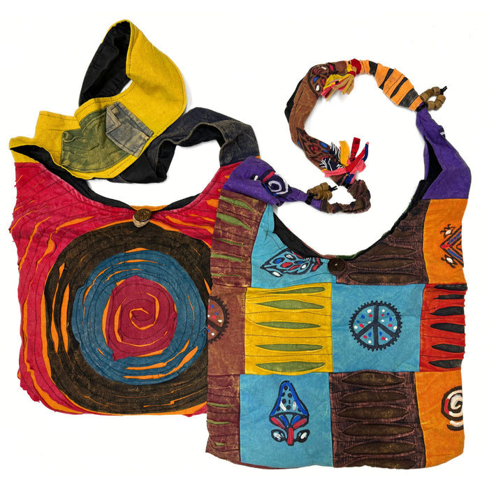 Hippie Nepal Bags - Casual Purses & Backpacks - 100% Cotton Colorful Cloth Bags