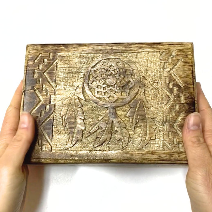 Dream Catcher Native Design Handcrafted Wooden Jewelry Box