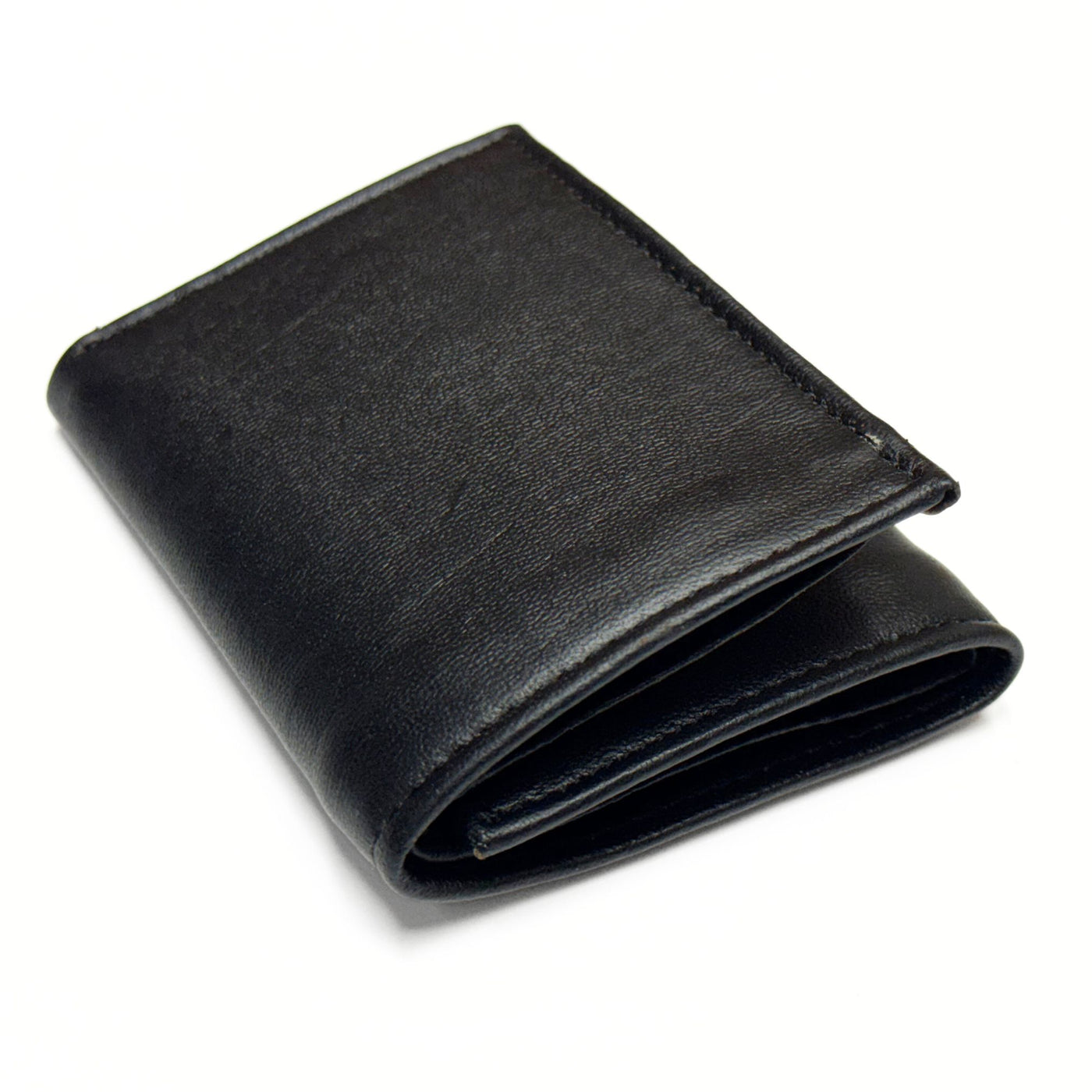 Soft Cowhide Trifold Men's Black Leather Wallet — Leather Unlimited