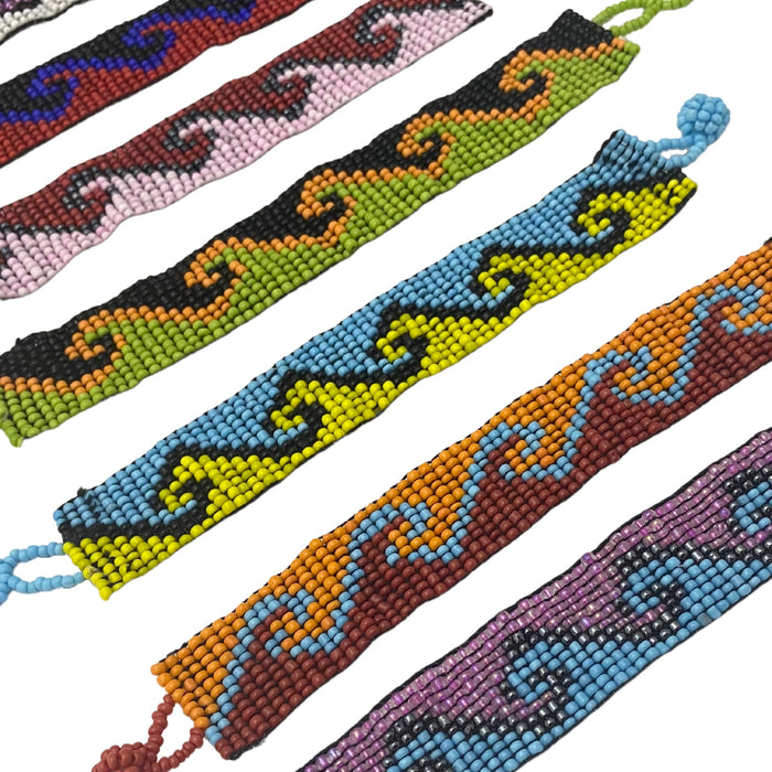 Colorful Wave Beaded Bracelets - Fashion Accessories - Assorted 6 Pack